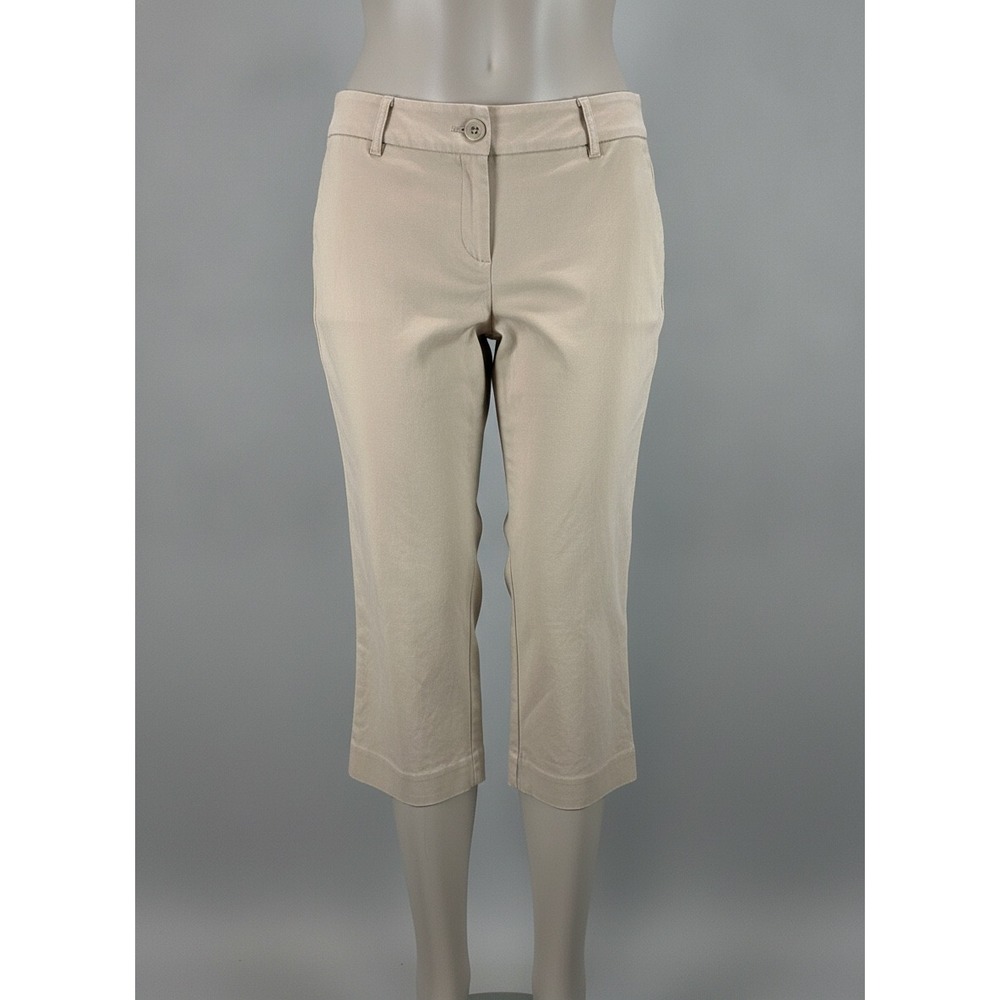 New York & Company Stretch Khaki Tan Straight Leg Trousers Womens Size 8 - Picture 1 of 12